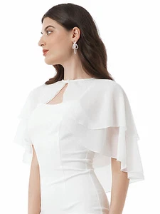 Bolero recortado elegante con volantes frente abierto para mujer cárdigan chal capa envolturas - Imagen 1 de 31