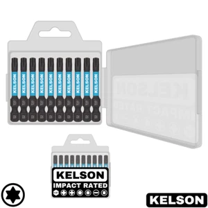 10 x Brocas de destornillador de impacto estrella T27 Torx 50 mm con estuche magnético 1/4" KELSON - Imagen 1 de 3