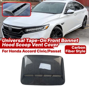 Carbon Fiber Style Add on Front Bonnet Hood Scoop Vent Cover For Honda Accord - Picture 1 of 5