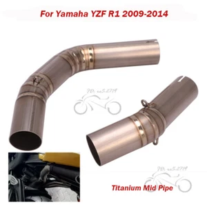 Slip for Yamaha YZF R1 2009-2014 Titanium Exhaust Muffler Mid Link Pipe 51mm - Picture 1 of 6