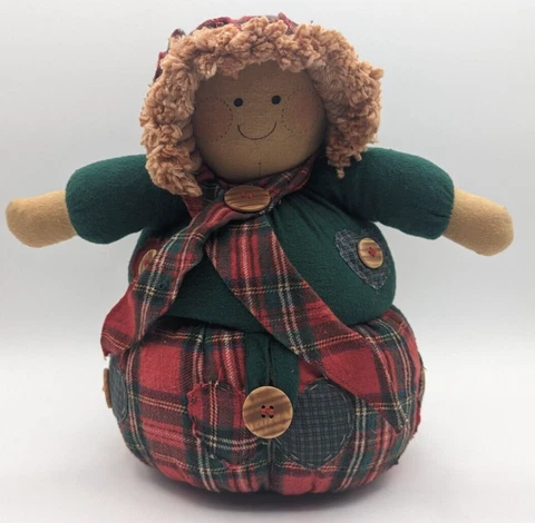 Mrs. Clause Scuffed Figure with Hidden Wicker Basket Christmas Decoration Cover