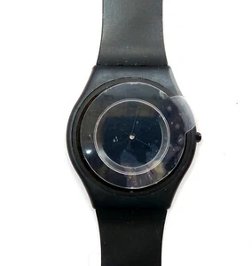 NEW Swatch Skin Watch BLACK OUT TOO SFB100 in 1997 NOS with RARE BLACK HANDS - Picture 1 of 15