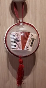 Accordion Christmas Bauble - Handmade - unique - Music related gift - White-ish - Picture 1 of 3