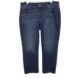 Relativity Jeans Blue Denim Women Size 16P Short Straight Leg - Picture 1 of 10