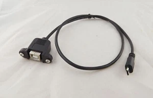 USB 2.0 B Female Socket Printer Panel Mount To Micro USB 5 Pin Male Cable 50cm - Picture 1 of 7