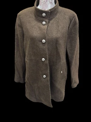 Abrigo Geiger de lana pura nueva para mujer con bolsillos. Hecho en Austria. Talla 40. Marrón Foto 1 de 4
