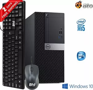 Dell OptiPlex Computer Tower Core i5 6th, 16GB 256GB NVMe SSD WiFi Win10 Pro PC - Picture 1 of 9