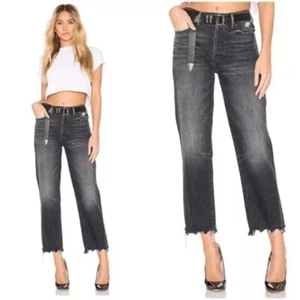 Mother Black Of Cats & Kings Button Fly The Saint Chew Raw Hem Jeans Women's 24 - Picture 1 of 17