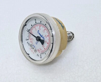 Swagelok PGU-50-YC100-C-4SFM Compound Gauge -30 in.Hg to 100 Psig , 316L Grade A - Image 1 of 4