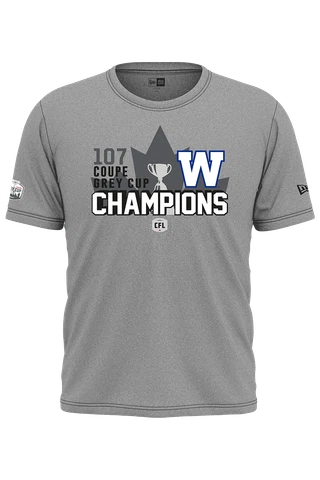 New Era Winnipeg Blue Bombers 2019 107th Grey Cup Champions Locker Room T-Shirt Cover