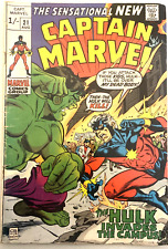 CAPTAIN MARVEL # 21. HULK. BRONZE AGE AGE 1970.  GIL KANE-COVER.  FN- 5.5