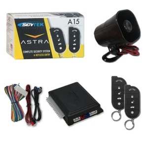 SCYTEK CAR ALARM SYSTEM W/ KEYLESS ENTRY & TWO 5-BUTTON REMOTE AND HORN - Picture 1 of 1