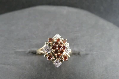 Red and White diamond ring. 14K gold Size 9. New in ring box. - Image 1 of 4