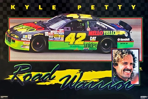 Kyle Petty ROAD WARRIOR 1994 NASCAR Racing Vintage Costacos 23x35 POSTER Cover