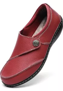 Geoeleph Women's Loafers Casual Slip On Comfort Walking Flats Leather Moccasins - Picture 1 of 9