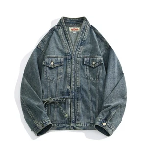 Japanese Streetwear Harajuku Workwear Amekaji Denim Kimono Type 3 Trucker Jacket - Picture 1 of 15
