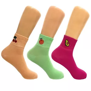 Cotton Mini Crew Socks for Women Thin and Breathable 3 Pairs - Picture 1 of 24