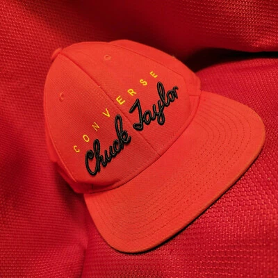 GORRA GORRA DE BÉISBOL CHUCK TAYLOR CONVERSE Roja Negra Bordada en Llama Ajustable a Presión Foto 1 de 4