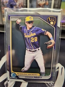 Cooper Pratt 2024 Bowman Draft Chrome #BDC-84 🔥 Prospect 🔥 Milwaukee Brewers - Picture 1 of 1