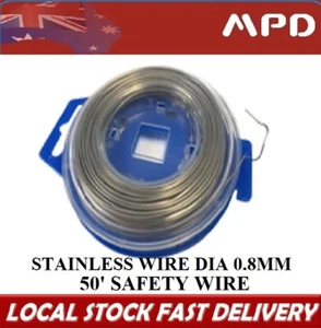 Stainless Steel Wire Safety Lock Locking Tie Roll Spool 0.8 mm 50' (15.2.m) Long - Picture 1 of 1