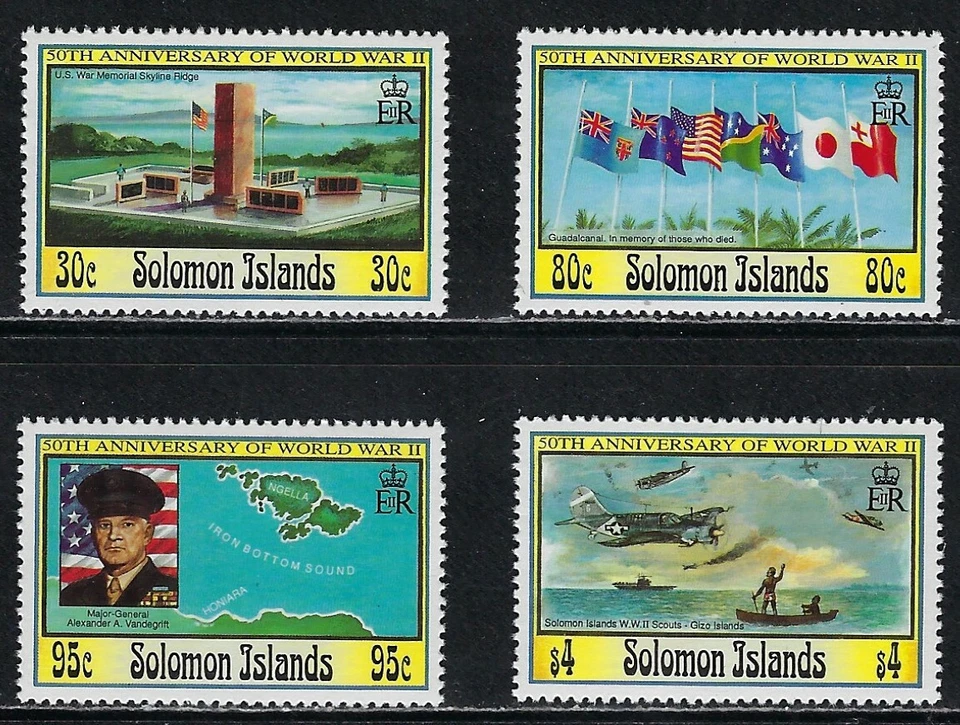 MNH  50th Anniversary of WWII from Solomon Is.  CV $10.00.......13N......C-714 - Image 1 of 1