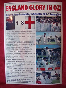 England 2010/11 Ashes Winner - Souvenir Print - Bild 1 von 1
