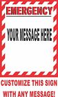 CUSTOM PERSONALIZED "EMERGENCY SIGN" Metal Aluminum Parking Safety Sign
