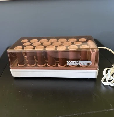 Vintage Conair Cushion Curl Hair Hot Rollers  HS6 20 Rollers 19 Clips Pageant - Image 1 of 4