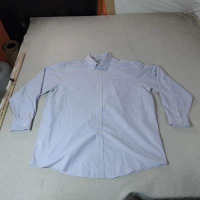Camisa de vestir vintage LL Bean para hombre 17,5 35 XL azul resistente a las arrugas botón Oxford Foto 1 de 4