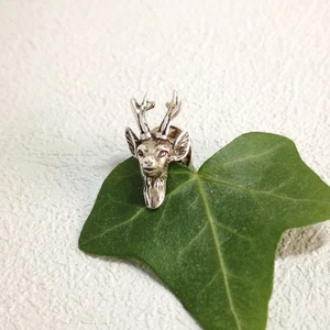 Hirsch Geweih Brosche Pin Jagd Wild Jäger Trachten Wildtier antik Silber 925/- - Bild 1 von 6
