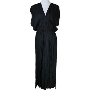 Venus Black Maxi Dress Women's Large Lightweight Dolman Boho Bohemian Swim Cover - Picture 1 of 9