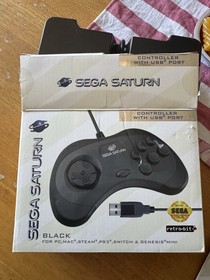 Sega Saturn Retro-Bit Official Controller Pad Black USB