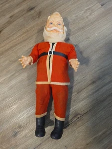 FIGURA DE SANTA DE COLECCIÓN 1950/60, PLÁSTICO MOLDEADO SOPLADO, LOS OJOS SON CLAROS MIEDO 21" - Imagen 1 de 6