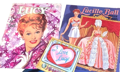 2 LUCILLE BALL Paper Doll Sets_repros of vintage originals + I Love Lucy 3D Card - Image 1 of 4
