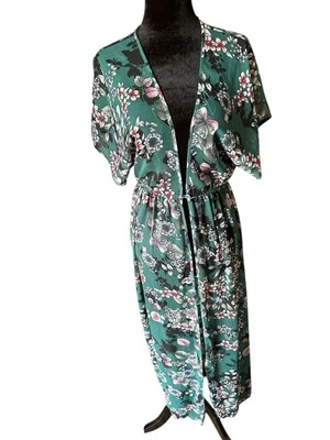 Women’s Xhilaration Floral  Sheer Open Kaftan  Size XS/S, 54” Length - Image 1 of 4
