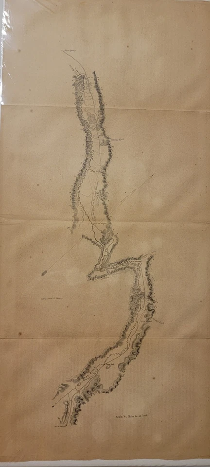 Mapa de Wyoming Bear River expedición Fremont 1845 Foto 1 de 4