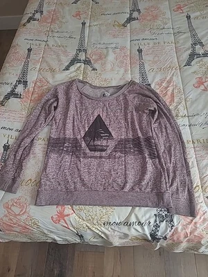 Volcom Sweatshirt Large Purple Graphic Palm Tree Womens  - Image 1 of 4