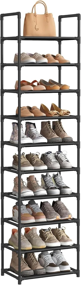 SONGMICS Shoe Rack 10-Tier Shoe Shelf Shoe Storage Organizer Space-Saving ...