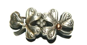 broche  métal début 1900 trèfles - Imagen 1 de 2