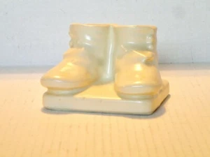 Vintage Shawnee pair baby shoes, booties 2 button planter USA - Picture 1 of 4