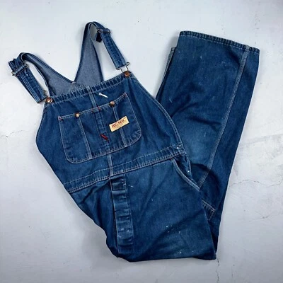Mono con tirantes Big Mac auténtico de trabajo para hombre 42x30 de colección azul lavado jean denim Foto 1 de 4