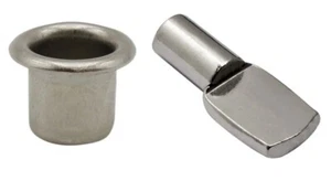 Estantes de níquel pulido soporte enchufe Ø5 mm pasadores en forma de cuchara con funda - Imagen 1 de 3