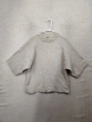 Suéter de mujer Alfani mediano beige nailon tejido manga 3/4 adorno de perlas jersey Foto 1 de 4