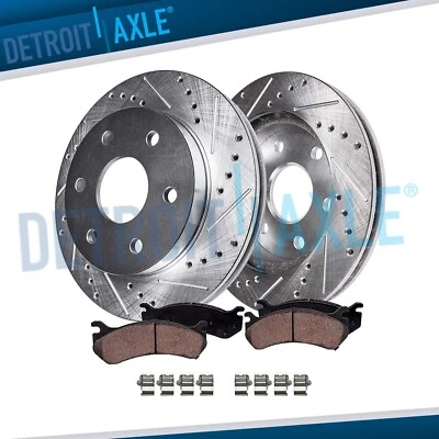 12.80 inch Front Drilled Brake Rotors Brake Pads for 2021 2022 Colorado Canyon - Image 1 of 4