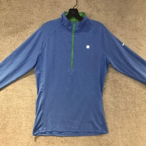 Hind Mens Long Sleeve Running 1/4 Zip Pullover Fleece Reflective Size M Blue - Picture 1 of 12