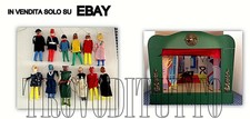 VECCHIO TEATRINO + 12 MARIONETTE CON TESTA E MANI IN PASTA-ANNI 60