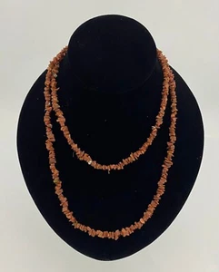 COLLANA CHIP PIETRA ORO NATURALE 36 POLLICI cristallo guarigione chakra moda - Foto 1 di 2