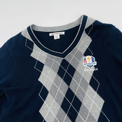 Cutter Buck Sweater Men’s Medium 2012 Ryder Cup Navy Blue Argyle - Image 1 of 4