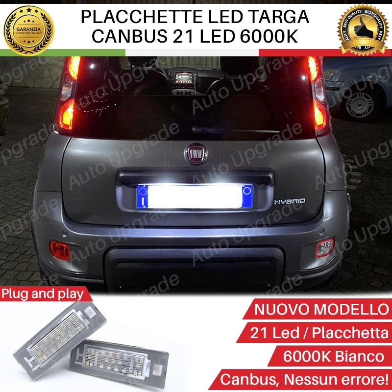 PLACCHETTE LED LUCI TARGA 21 LED SPECIFICHE PER FIAT PANDA 3 312 6000K NO ERRORE - Immagine 1 di 4