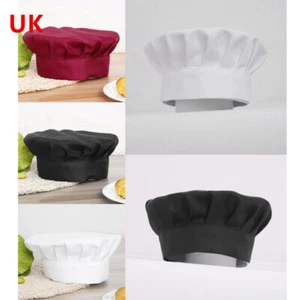 UK Unisex Solid Color Chef Hat Adjustable Cook Cap Kitchen Restaurant Chef Hats - Picture 1 of 31